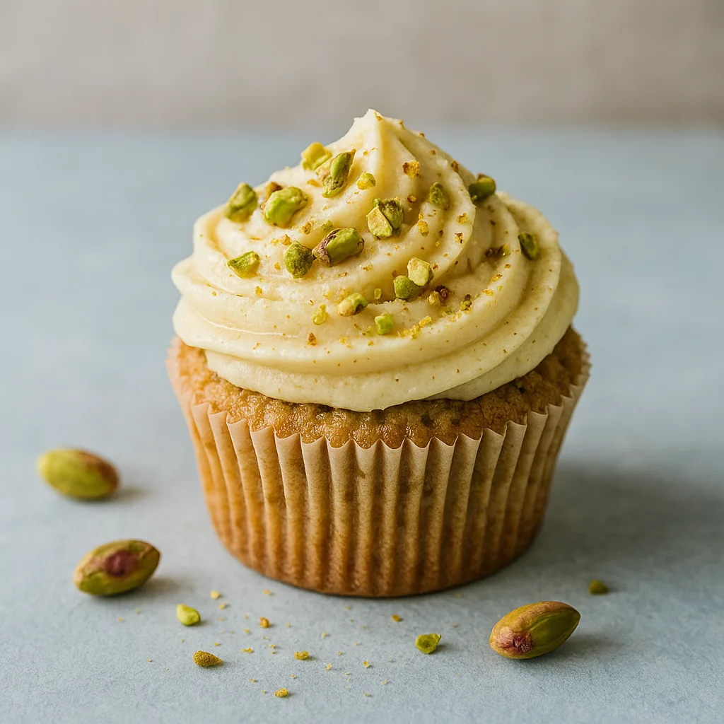 Foto af Forårscupcakes med pistacie og kardemomme