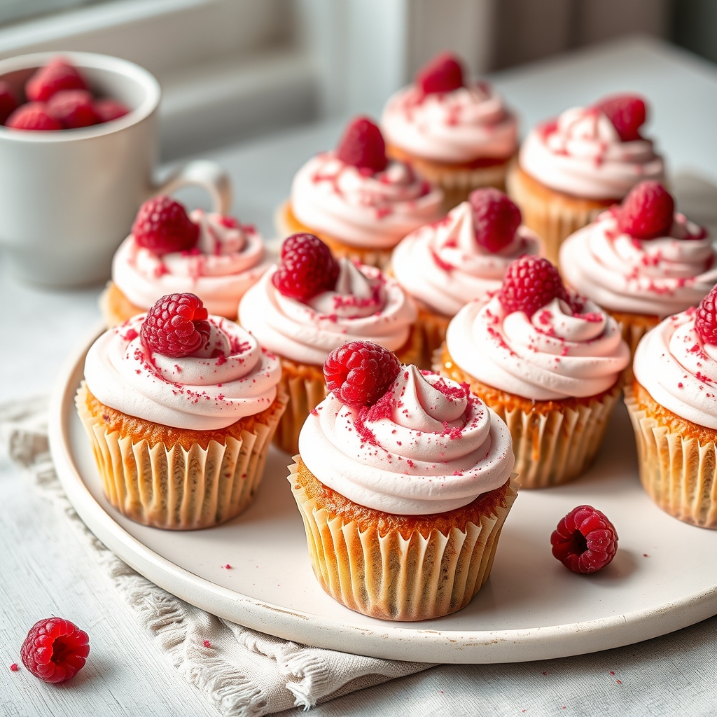 Foto af Saftige lakrids-cupcakes med hindbærskum